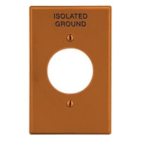 Hubbell P720OIG Wallplate, 1-Gang, 1.60" Opening Isolated Ground, Orange