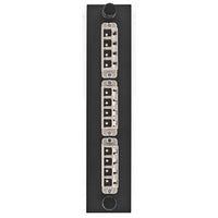 Hubbell FSPNLCQS3BE Fiber Optic Patch Panel with 12 Ports and 3 LC Quad Zirconia Beryllium Connectors