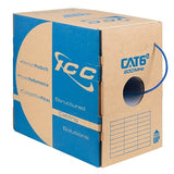 ICC ICCABR6EBL CAT6e CMR Riser 23AWG 100% Solid Pure Copper Unshielded Bulk Ethernet Cable, UTP, PoE++, 600 MHz, UL Certified, 1000' Reelex Pull Box, Blue