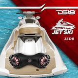 Dual 8" Marine Flat Mount Sound Bar Enclosure with LED RGB Lights 250 Watts Rms (NXL-8BK Included)