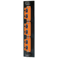 Hubbell FSPSCDM3OR Fiber Optic Patch Panel with 6 Ports and 3 SC Duplex Connectors, Push-Pull Bezel, Orange