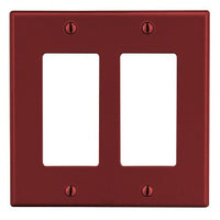 Hubbell P262R 2-Gang Decora Wall Plate, Red