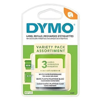 DYMO 12331 Label Maker, 3-Pack Letra Tag Tape Including White Paper, White Plastic, and Silver Metal Options - DYMO