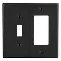 Hubbell PJ126BK Wallplate Mid-Size 2-Gang Toggle 1 Decora, Black