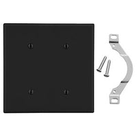 Hubbell P24BK -G2 Blue and Wallplate2-Gang2 Strap Mount Blank, Black