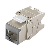Hubbell HJS6AGY24 Keystone Jack, Shielded CAT6A Universal Jack, 24-Pack, Gray