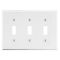 Hubbell P3W 3-Gang Toggle Wall Plate, White