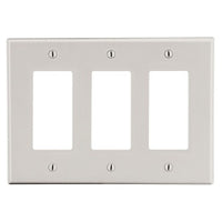 Hubbell P263LA Wall Plate, Light Almond, Three-Gang Setup