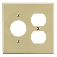 Hubbell P78I Wall Plate, Ivory, Two Gangs, 1.40-Inch Opening