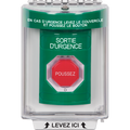 STI SS2139EX-FR Indoor / Outdoor Flush Turn-to-Reset (Illuminated) Stopper Station with 'EMERGENCY EXIT' Label French, Green