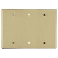 Hubbell P33I 3-Gang Wall Plate, Black and Ivory
