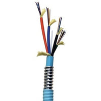 Hubbell HFCD15048P3 OM3 Armored Fiber Optic Cable, 48 Fibers, Aqua