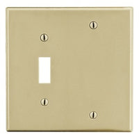 Hubbell PJ113I M-Size 2-Gang Wall Plate With One Toggle, Ivory