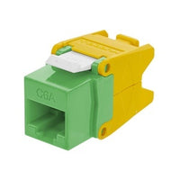Hubbell NSJU6AGN netSELECT CAT6A Jack, Universal TIA568A/B Wired, Green