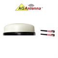 AG Antenna AG46-AW-2W AG46 Low Profile Series Mobility 2-Lead MIMO 2 x WiFi Dual Band - Adhesive Mount Antenna w/15ft Coax Cables - White