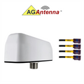 AG Antenna AG94F-BW-4C AG94 Low Profile Series Mobility 4-Lead Multi-MIMO 4 x Cellular 3G 4G 5G CBRS - Bolt Mount Antenna w/15ft Coax Cables FK - White