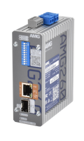 AMG Systems AMG260-1GAT-1S-P30 Industrial PoE Media Converter, 1x10/100/1000Base-T(x) RJ45 Port with 802.3at 30W PoE, 1x100/1000Base-FX SFP Port, DIN Rail / Wall Mount, 2x48-56VDC Power Inputs
