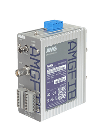 AMG Systems AMGFIB-1VR-1SD-3CC-S1B Industrial 1-Channel CVI/TVI/AHD/CVBS Video Receiver, 1-Duplex RS422/485, Singlemode 20Km, 1-Fiber, 1550nm, B-Side, ST Connector, 9-36VDC or 24VAC Input