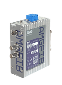 AMG Systems AMGFIB-2VT-M1A Industrial 2-Channel CVI/TVI/AHD/CVBS Video Tx, Multimode 500m, 1-Fiber, A-Side, ST Connector, DIN Rail / Wall Mount, -40°C to +75°C, 9-36VDC or 24VAC Power Input