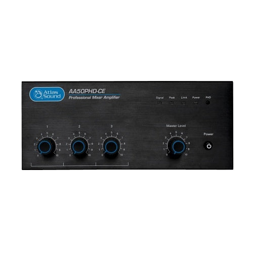 AtlasIED AA50PHD-CE 50W Mixer Amplifier with Automatic System Test (PHD), 4-Input