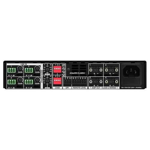 AtlasIED CLA804 4-Channel Multi Impedance Power Share Amplifier, 1RU, 800W