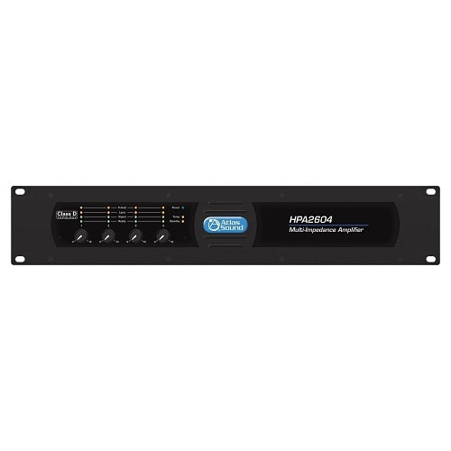 AtlasIED HPA2604 4-Channel 2600W Commercial Amplifier, Black