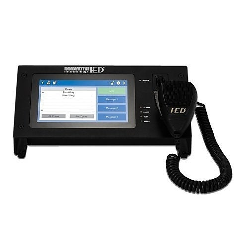 AtlasIED IED550CS-H Touch Screen Digital Communication Station with CobraNet Message Channels with Handheld Microphone