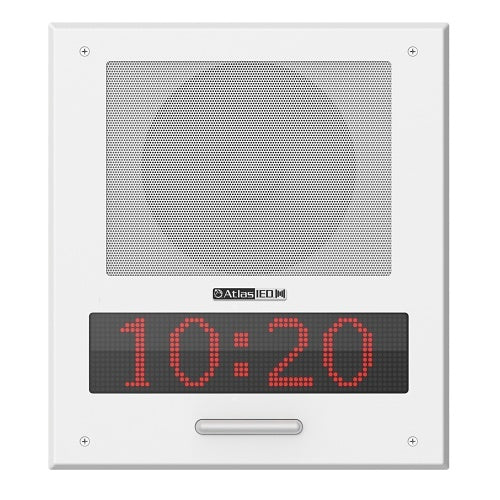 AtlasIED IP-8SCMF PoE+ Indoor Wall Mount IP Endpoint Speaker with LED Display, Talkback Microphone and LED Flashers