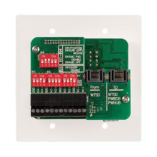 AtlasIED WTSD-MIX41K Indoor/Outdoor Analog Wall 4x1 Mic/Line Mixer W/Optional Dante Audio Network Interface