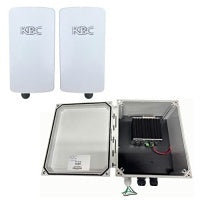 KBC Networks BDL-PB8-WKT Wireless Ethernet And Remote Power Kit, WES5-KT Point-To-Point Bridge with PWB-S8 8-Port Gigabit PoE+ Switch in NEMA 4X Pole Mount Enclosure