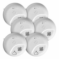BRK SMICO100-AC Interconnect Hardwire Combination Smoke and Carbon Monoxide Alarm with Battery Backup, 6-Pack