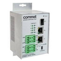ComNet CNFE3FX1TX2C8RX/M Hardened Managed Switch, Receiver, 2-Port RJ45, 1-Port SFP, Integrated 8-Channel Contact Server
