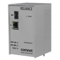 ComNet RLMCSFPPOEHO Hardened 10/100/1000 60W PoE Media Converter, Electrical Substation-Rated, SFP Optical Port, 48VDC