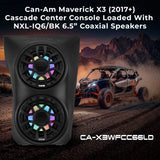 Can-Am Maverick X3 (2017-Up) Waterfall Center Console Speaker Pod Loaded with NXL-IQ 6.5" 2-Way Coaxial Marine Speakers and Digital LED Lights