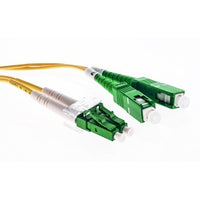 Cleerline 3DOS2LCSC02M-APC XD Series Bend Performance Duplex Patch Cable, LC/APC-SC/APC, OS2, 3.0 mm Riser, Yellow, (2M) 6.6'