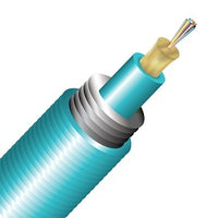 Cleerline TA012M3D9AP-B BendSafe Interlocking Armored Distribution TB Cable, 12 Strand, Plenum, 50/125, OM3, Aqua, Cut to Order