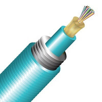 Cleerline TA024M3D9AP-B BendSafe Interlocking Armored Distribution TB Cable, 24 Strand, Plenum, 50/125, OM3, Aqua, Cut to Order