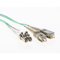 Cleerline 3DOM3LCSC10M XD Series Bend Performance Duplex Patch Cable, LC/UPC-SC/UPC, OM3, 3.0 mm Riser, Aqua, (10M) 33'