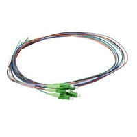 Cleerline PT-LC06-SM-APC-1M BendSafe 900um Fiber Optic Pigtail Assembly, 6 Fiber, LC/APC, 9 µm OS2, 1m