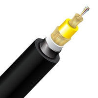 Cleerline TD012S2D9BN-B BendSafe Armored Direct Burial Distribution TB Cable, 12 Strand, PE/OSP/Burial, 9/125, G657 A2/B2 OS2, Black, Cut to Order