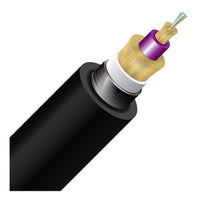 Cleerline 6ACS50125OM4PE SSF Armored Direct Burial Micro-Distribution LT Cable, 6 Strand, PE/OSP/Burial, 50/125, OM4, Black, Spool, 1000'