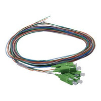 Cleerline PT-SC06-SM-APC-3M Fiber Optic Pigtail Set, 6-Fiber OS2, Simplex SC/APC to Blunt, 900 µm Buffered, (3.0m) 9.8'