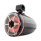 NXL 8" Neodymium Marine and Powersports Towers with Built-in Passive Radiator, 1" Driver and LED RGB Lights 180 Watts Rms -Black Carbon Fiber