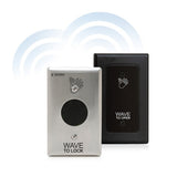 Camden CM-336/41SWL1 SureWave Battery Powered, 915Mhz. Wireless Touchless Switch, Double Gang, Stainless Steel Faceplate, Hand Icon & Wave to Open Graphics, with Lithium Batteries