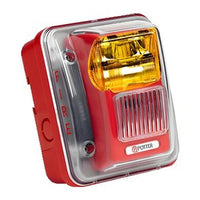 Potter CSLP-24WAR-WP CS-WP Series Outdoor Strobe, Fixed 75cd, Amber Lens, Low Profile, Red