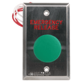 Dortronics 5211-MP23DA/GXE3 5210 Series 1-9/16" Mushroom Push Button Switch on Single Gang Plate, Pneumatic Time Delay Form-Z, Custom Engraved, Green Button Cap