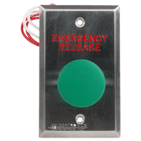 Dortronics 5211-MP23DA/GXE3 5210 Series 1-9/16" Mushroom Push Button Switch on Single Gang Plate, Pneumatic Time Delay Form-Z, Custom Engraved, Green Button Cap
