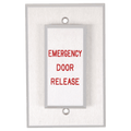 Dortronics W5286-P23DAXE5 5286 Series DPST-Time Delayed Action with 1-Gang Switch Plate, "EMERGENCY DOOR RELEASE" Text, Clear Aluminum Anodized