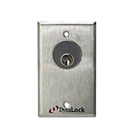 DynaLock 7022-CYL-LED-NR-US32D Keyswitch Momentary Double Pole Double Throw Switch with Cylinder