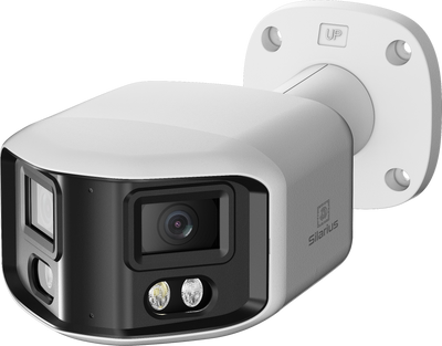 Silarius X SIL-PB8MP28AU 8MP Smart Dual Illumination Panoramic Auto Stitching ONVIF Bullet Network Camera with 2-Way Audio (NDAA Compliant)
